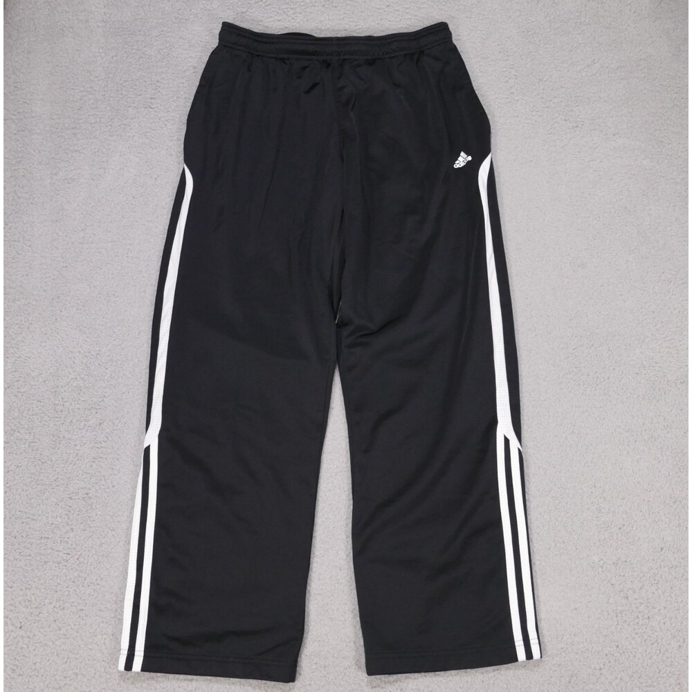 Adidas Track Pants Black/White Hip Hop y2k Baggy Skate Size Medium (30x29)